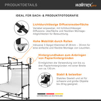 tavolo da ripresa mobile XXL - Tavolo da ripresa mobile professionale per scatti perfetti di prodotti fino a 20 kg - con altezza variabile, superficie di diffusione