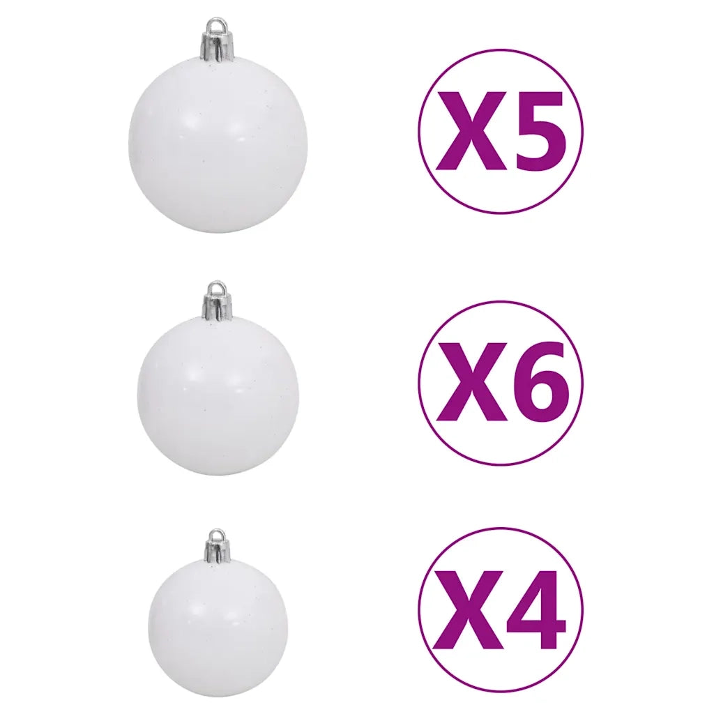 Albero Natale Artificiale Nordmann LED Palline Verde 150 cm 3077731