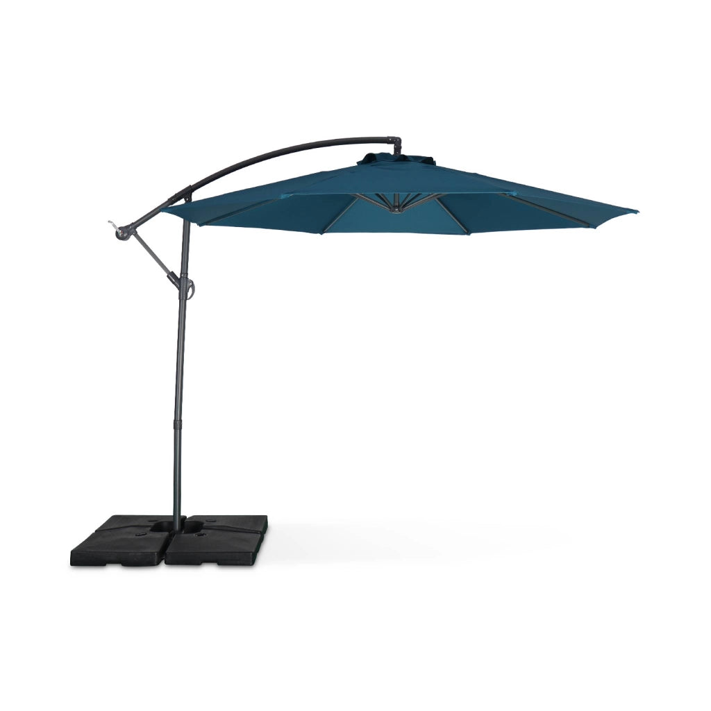 Ombrellone rotondo decentrato 3m, blu