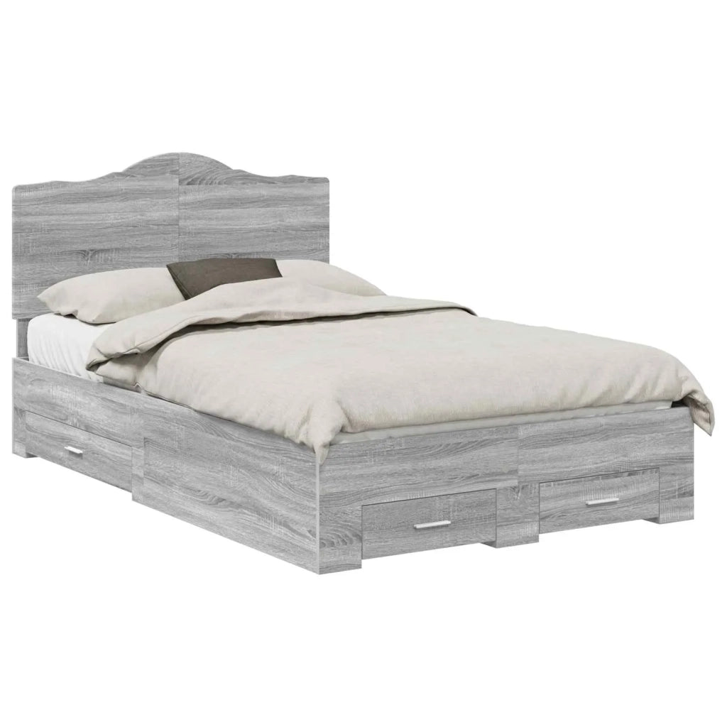 Struttura del letto con testiera Grigio Sonoma 120 x 200 cm 3413626