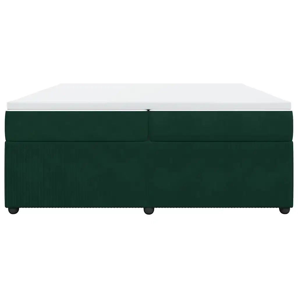 Giroletto a Molle con Materasso Verde Scuro 200x200 cm Velluto 3285665