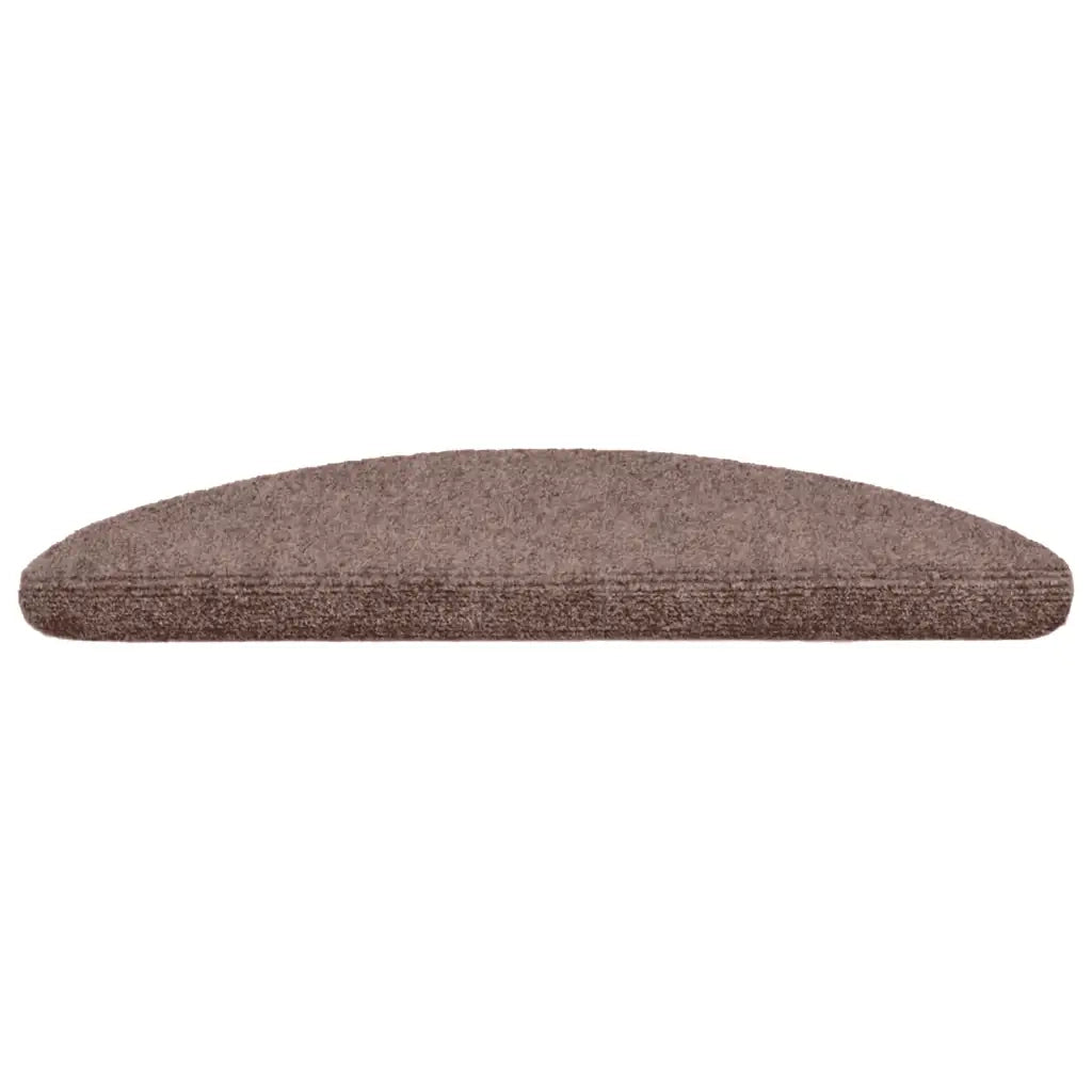 Tappetini per scale autoadesivi 10 pz 56x17x3 cm Marrone Chiaro Semicircolari 149675