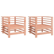 Sedie da Giardino 2 pz | Sedie da Esterno in Legno Massello di Douglas