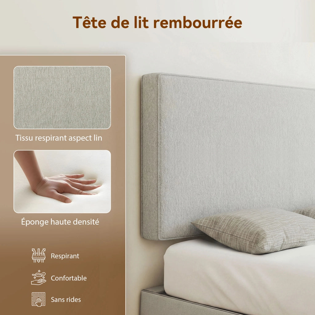 Testiera in tessuto 140x60 ¨C zephmum ¨C crema