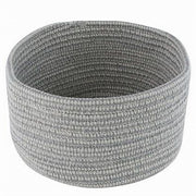 Trade Shop - Cestino Portaoggetti Cesto Tessuto Intrecciato Grigio Tondo Casa 21x12.5cm 10645 -