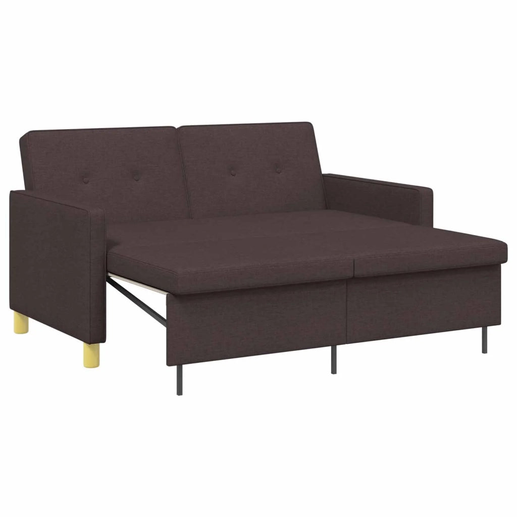 Divano Letto Estraibile Marrone Scuro Tessuto 42033342