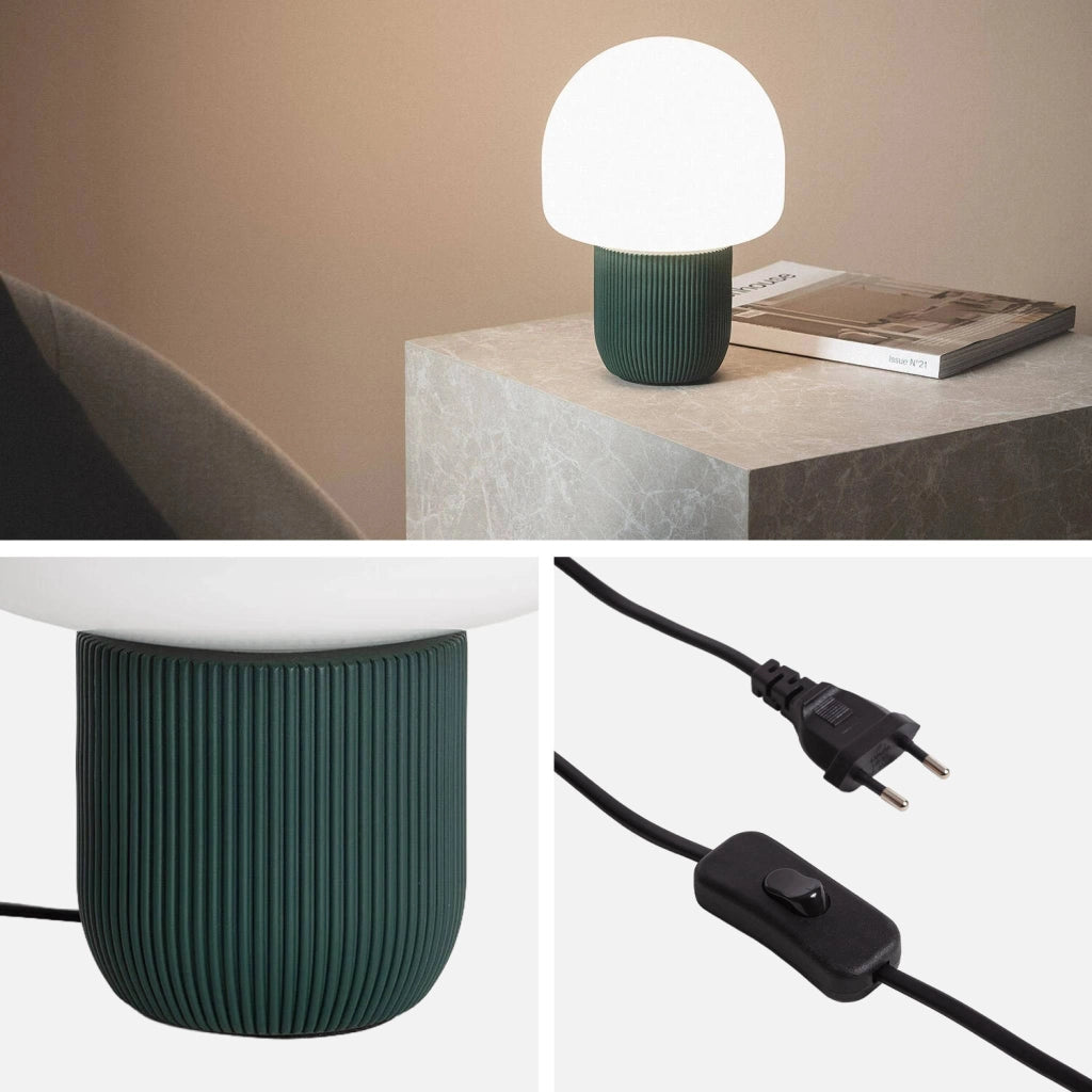 Lampada da tavolo da interno in resina e pvc, ø18cm, verde