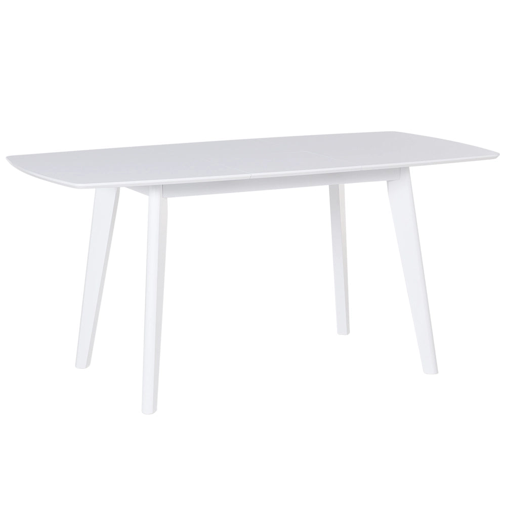 Tavolo da pranzo con gambe in legno bianco 120 - 160 x 80 cm in stile scandinavo rettangolare