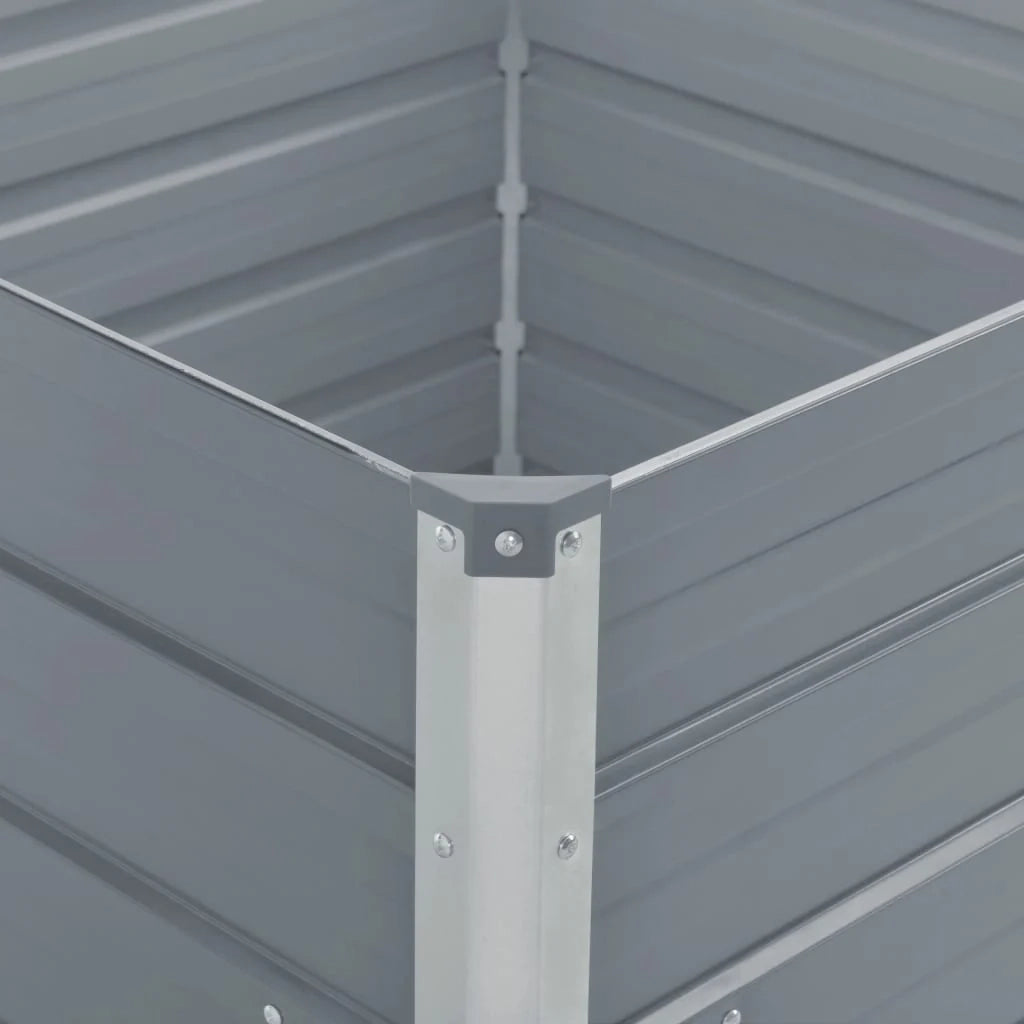 Fioriera 100 x 100 x 77 cm acciaio zincato grigio 02_0000788