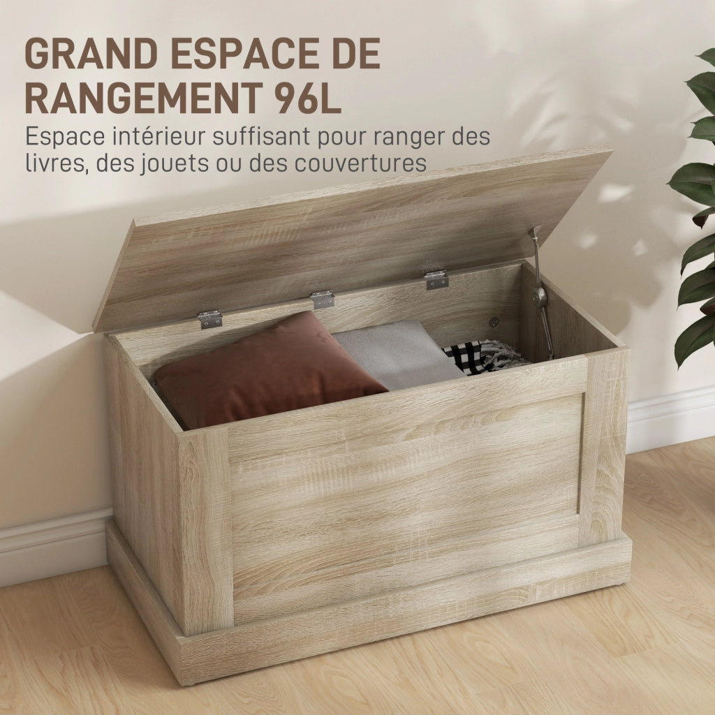 Cassa di legno per contenere giocattoli ¨C Zephmum ¨C 80x40x45 cm colore naturale