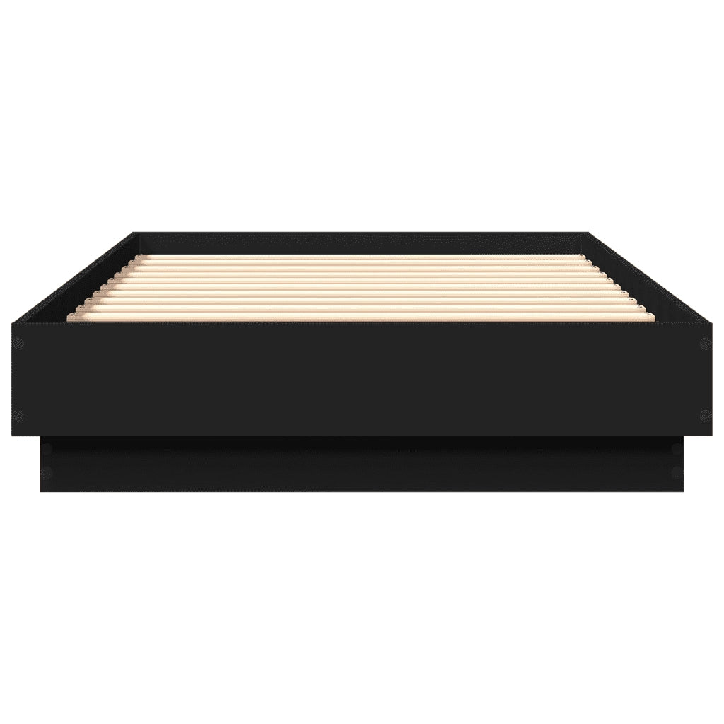 Giroletto con LED-Struttura Letto Nero 75x190 cm