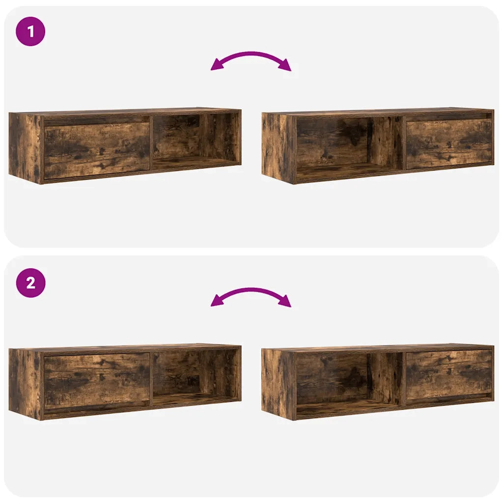 Mobile TV Rovere Fumo 100x31x25,5 cm in Legno Multistrato 861480