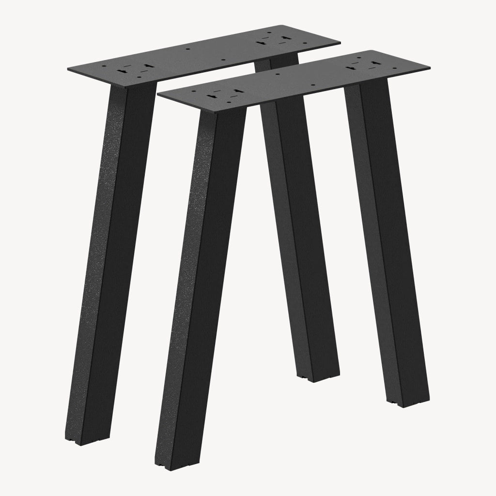 Set di 2 Gambe Mariager per Mobili 'Fai da Te' in Acciaio (AxL) 40 x 37,5 cm - Nero Opaco [en.casa]