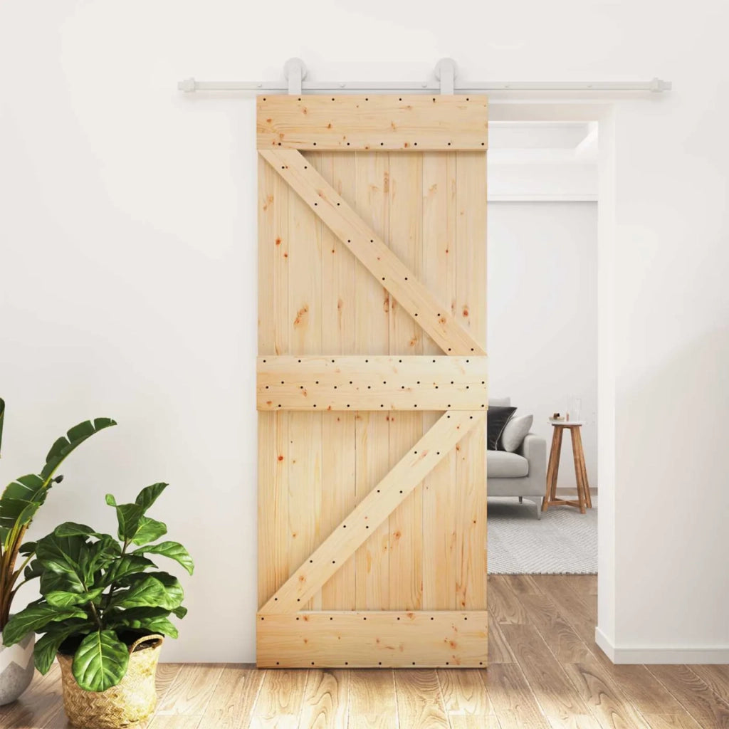 Porta scorrevole Naturale e Bianco 85 x 210 cm 3445005