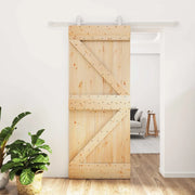 Porta scorrevole Naturale e Bianco 85 x 210 cm 3445005