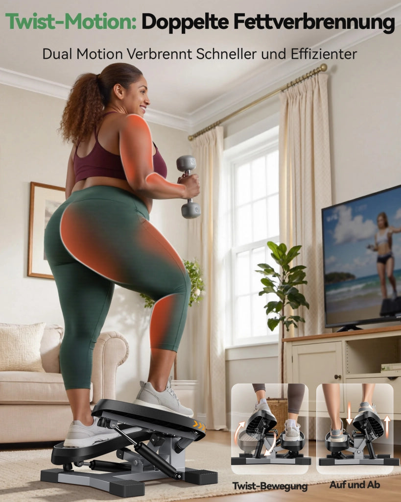 Stepper Fitness Mini con Corde - Xylo - Allenamento Gambe Braccia Glutei Casa Ufficio
