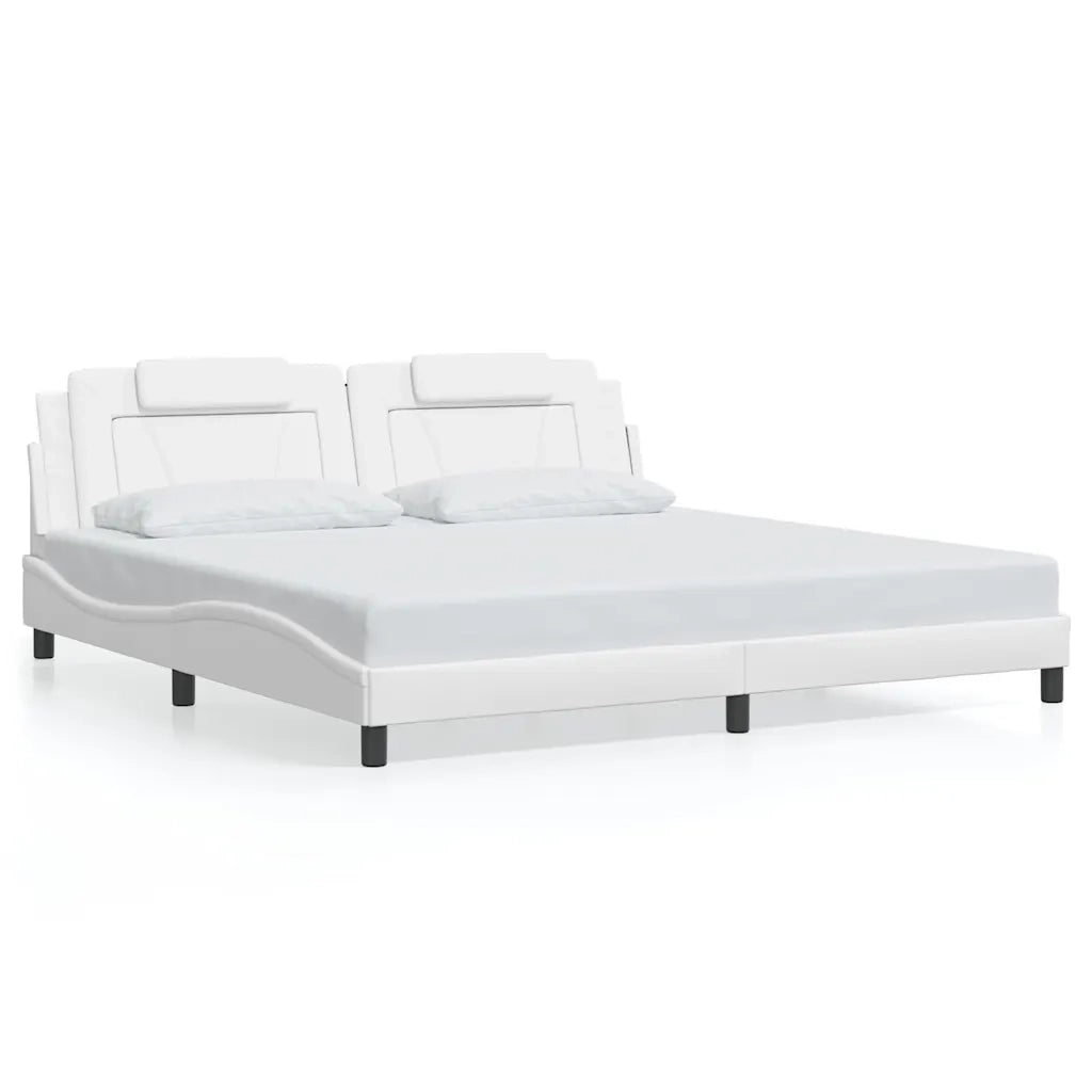 Giroletto con Testiera Bianco 200x200 cm in Similpellecod mxl 91116