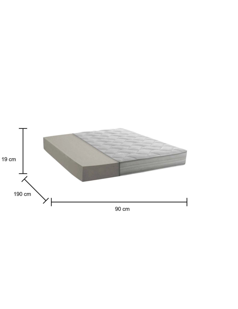 Materasso singolo Author, Materasso sfoderabile in Waterfoam, 100% Made in Italy, Antiacaro e Anallergico, cm 90x190 h19