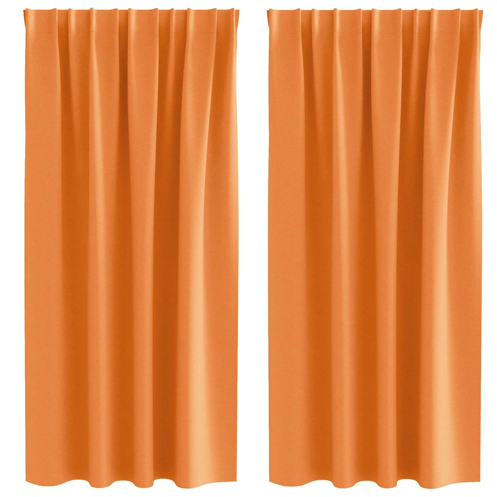 vidaXL Tende con tende 2 pcs Arancione Poliestere