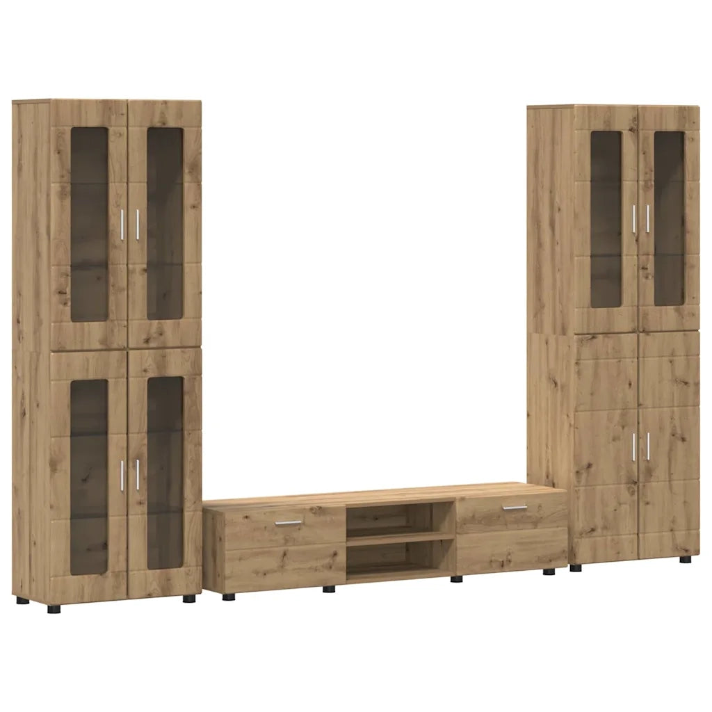 Set mobile TV FLORIN 3 pcs Rovere artigianale Legno multistrato