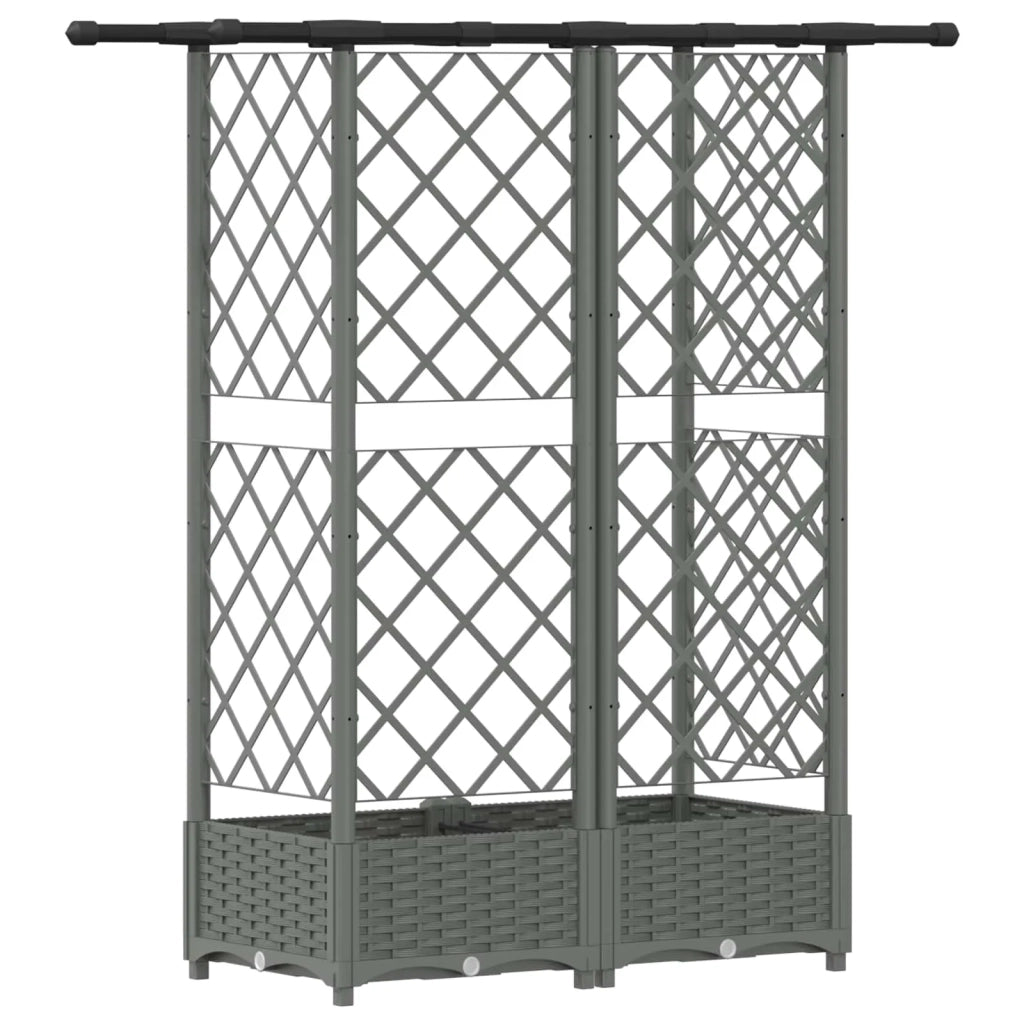 Letto Rialzato con Griglia e Tetto Grigio Chiaro PP 42032593