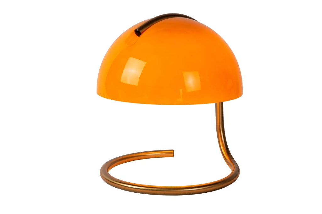 Lampada da tavolo rotonda arancio oro metallo E27 Lucide Cato