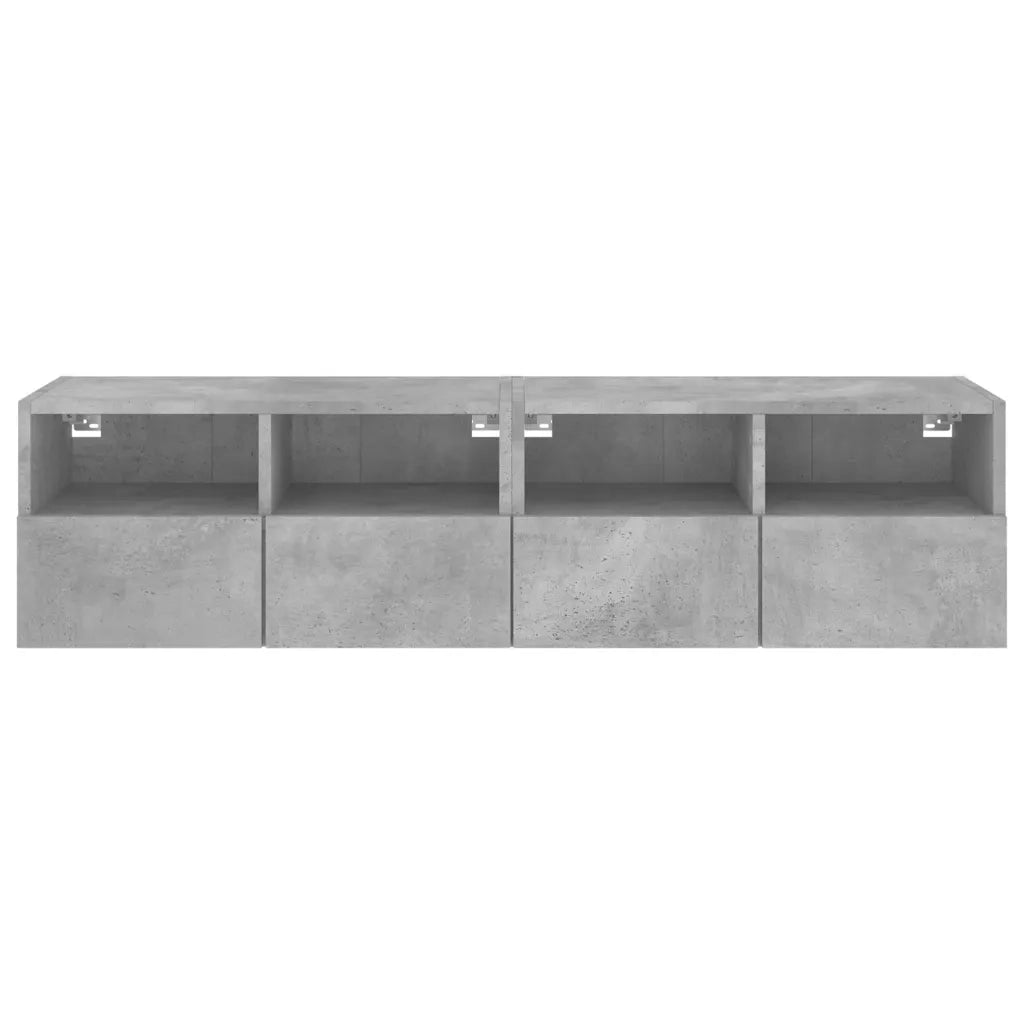 Mobili TV Muro 2pz | Armadietto TV | Mobile Porta TV Grigio Cemento 60x30x30 cm Legno Multistrato