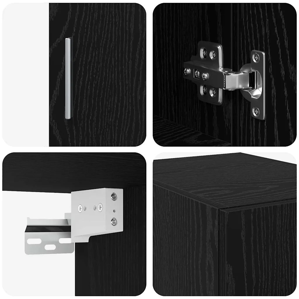 Armadio 2 pz Rovere Nero 30 x 42,5 x 225 cm CFW7000019