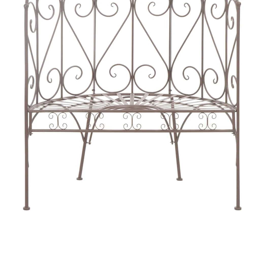 Panca da giardino mobili da esterno terrazza 95 x 54 x 200 cm ferro marrone anticato 02_0011336