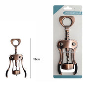 Trade Shop - Cavatappi Apribottiglie 18cm Bronzato Effetto Vintage Sommelier Vino Birra 55366 -