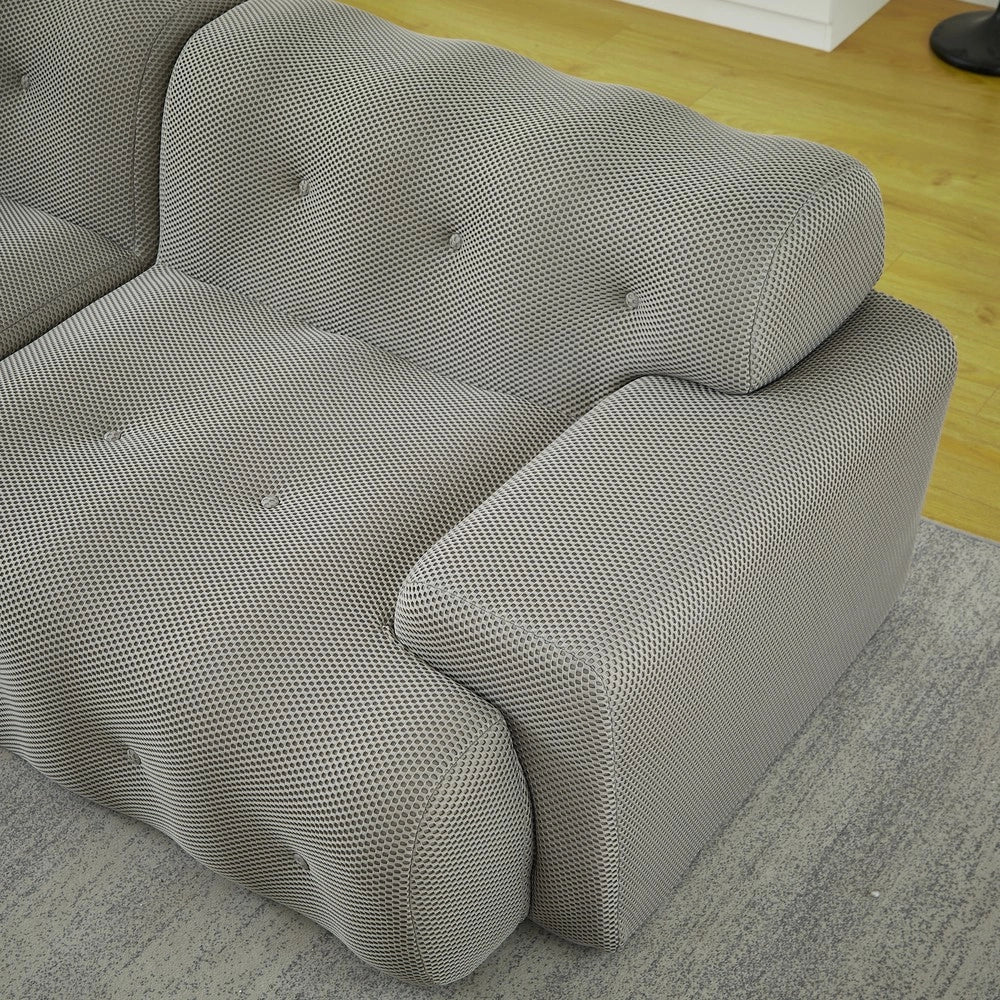 Divano 2 Posti Cloud con Braccioli Larghi ¨C Xylo ¨C Grigio, Tessuto, Design Moderno