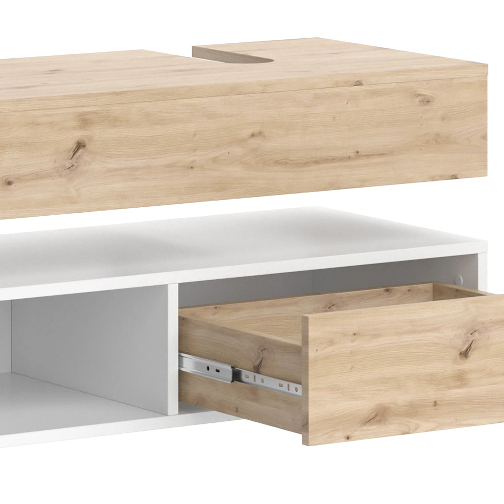 Vicco Mobile sottolavabo per bagno Bianco 100 x 15 cm con cassetto