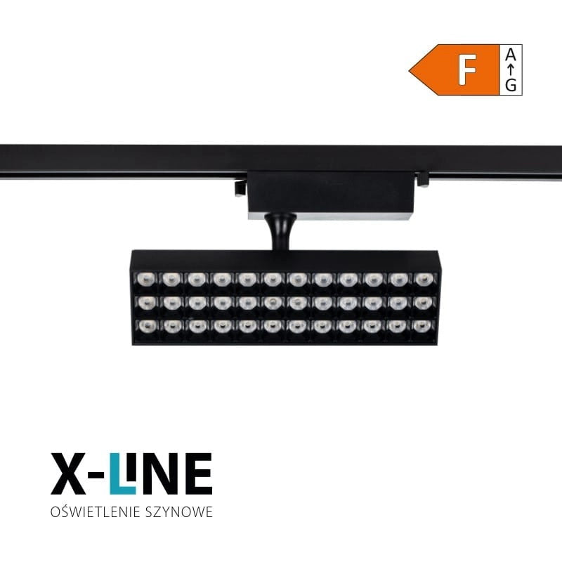 Faretto LED su binario 20W nero X-Line DPM 4000K 1750lm