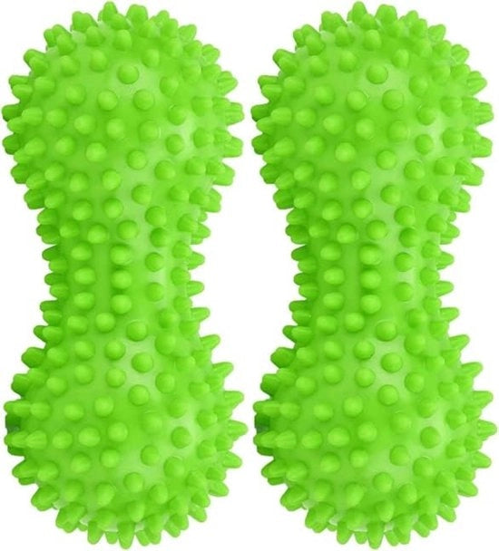 Pacco di 2 palline di pinda morbide e stecchinate, massaggiatore per stress e riflessologia, set di palline sensoriali di pinda