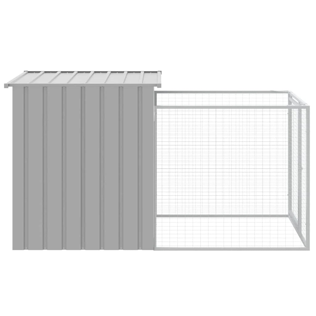 Cuccia per cani con recinto chiaro 110 x 201 x 110 cm grigio 02_0043490