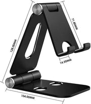 Standa di Supporto per Tablet e Smartphone Verstabile in Alluminio, Opvolutile e Compatibile con 4-10 Pollici, Nero