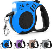 Cinturone Estensibile per Cani 5m - Con Lampada Portatile Ricaricabile per Allenamento Notturno - Telescopico Automatico - Adatto per Cani Piccoli e Medi - Blu - 1 Pezzo