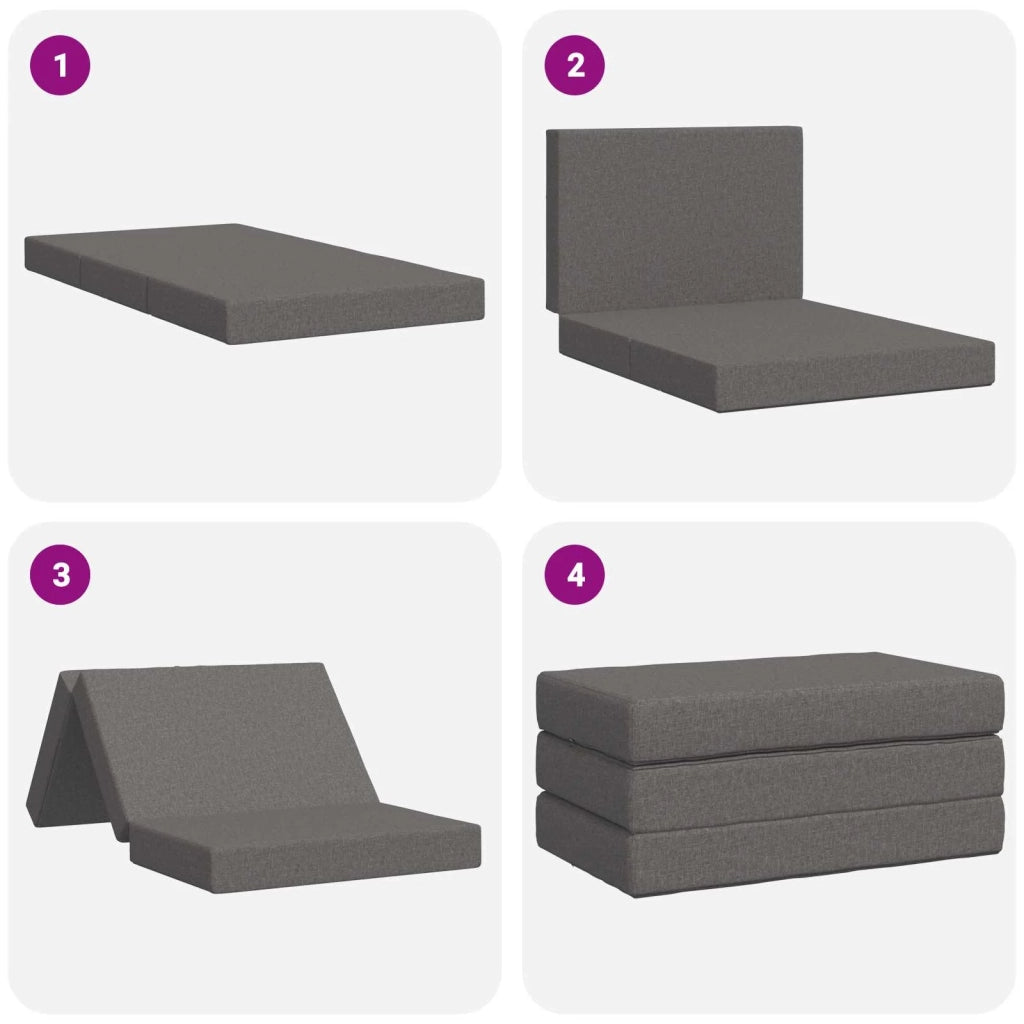 Divano Letto Pieghevole 100 x 67 x 45 cm Grigio Chiaro