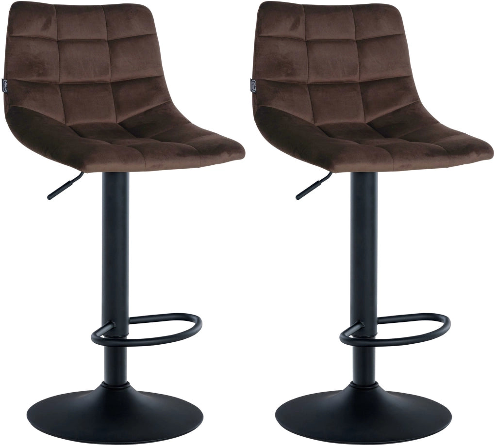 2er Set Barhocker Jerry Samt schwarz