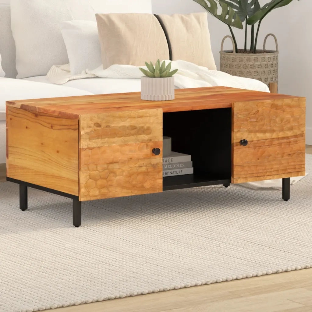 Tavolino da salotto | Tavolino da caff¨¨ | Tavolino da Soggiorno 100x54x40 cm in Legno Massello di Acacia