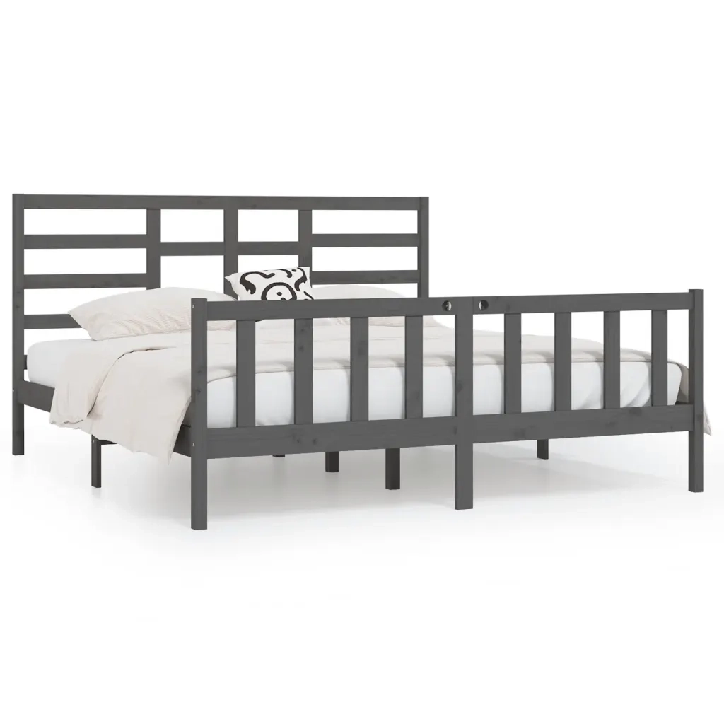 Giroletto Grigio in Legno Massello di Pino 200x200 cm 3107635