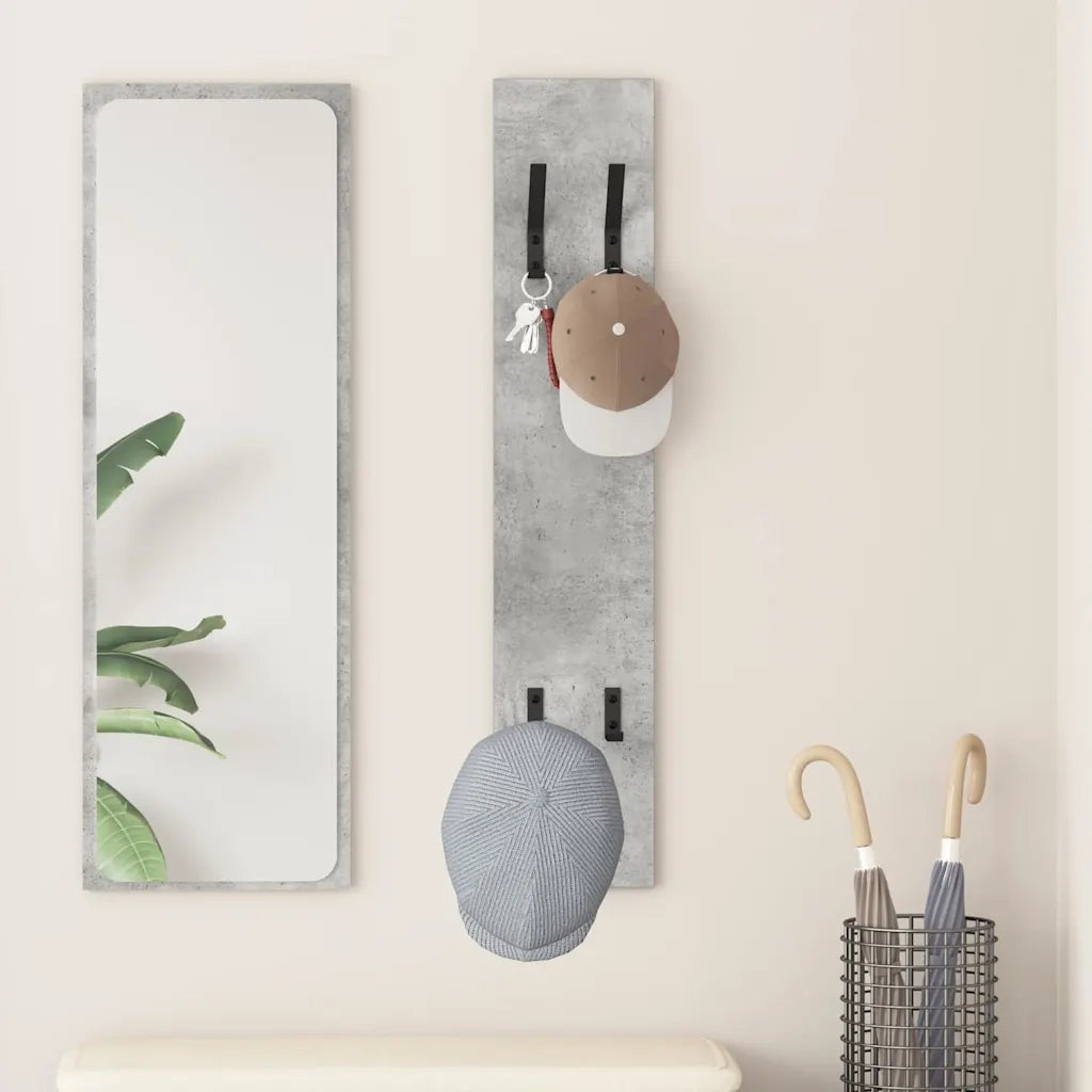 Appendiabiti a muro A parete Grigio cemento 20 x 1,5 x 100 cm 874462