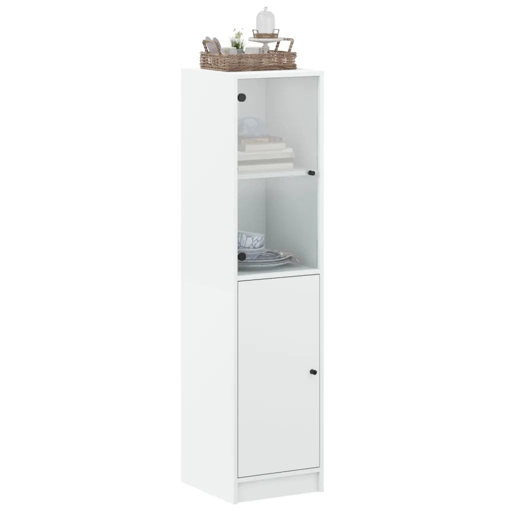 Credenza con Anta in Vetro Bianca 35x37x142 cm 836441