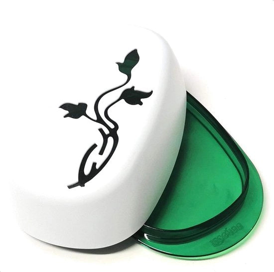 Vaso di plastica per burro con disegno di fiori - privo di BPA - verde chiaro - tavola di servizio rotante - conservazione in frigorifero