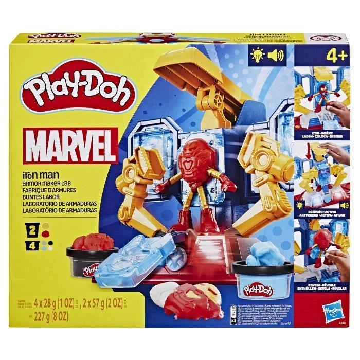 Play-Doh Iron Man Armour Factory, set con figura di Iron Man e argilla da modellare, dai 4 anni, Marvel