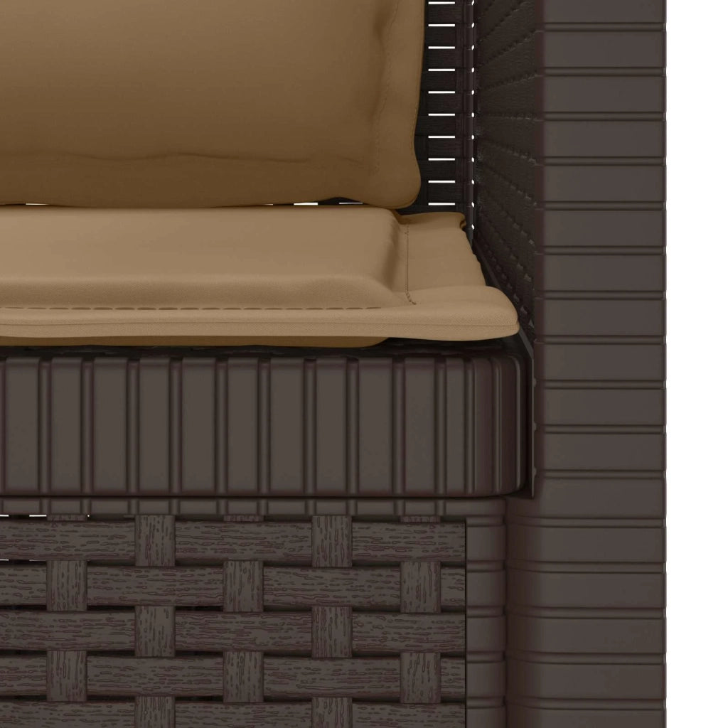 Sedia da giardino-Poltrona a 1 Posto con Cuscini Aspetto Rattan PP Marrone 552812