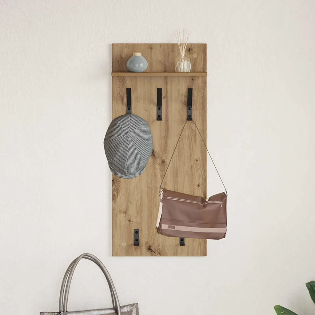 Appendiabiti a muro A parete Rovere artigianale 40 x 10 x 90 cm 874458
