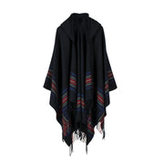Sciarpa da donna spessa in jacquard di cashmere a righe, stile europeo e americano.