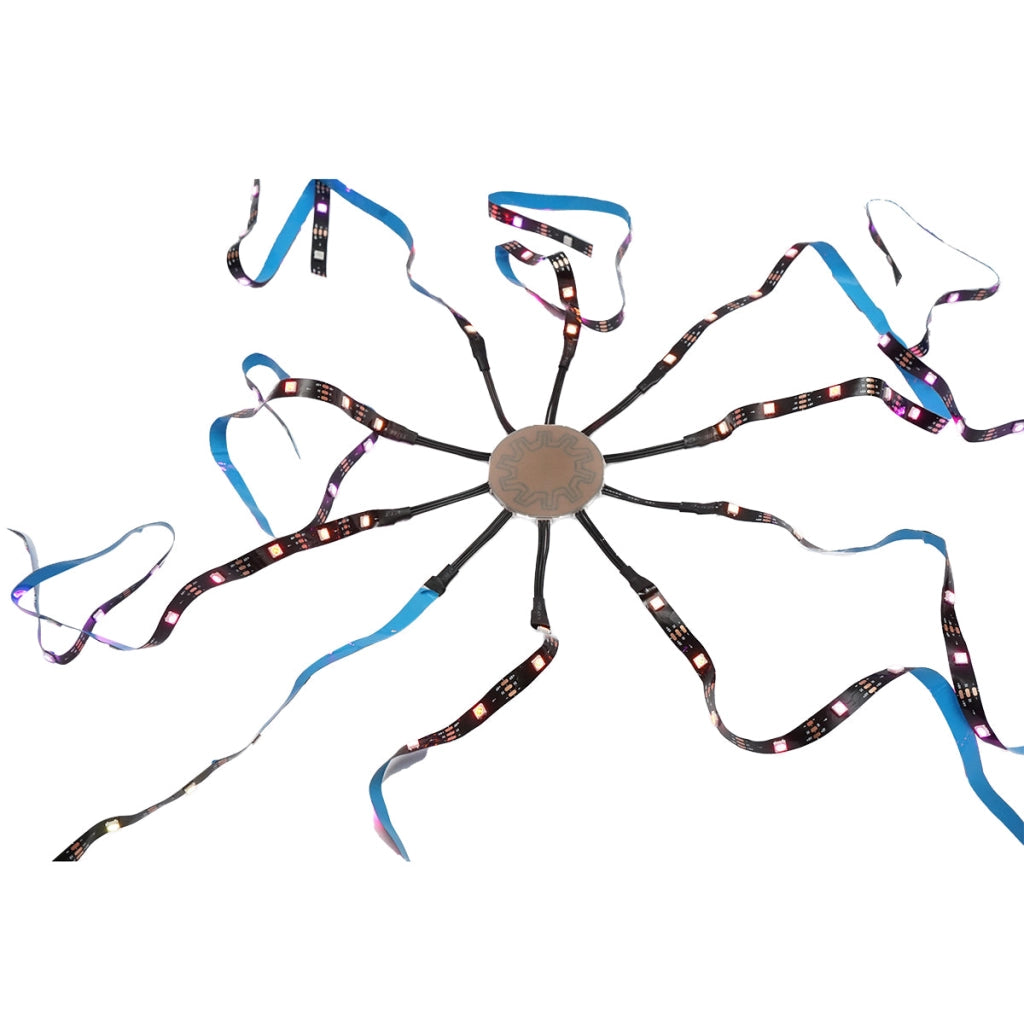 Striscia LED modello Fireworks 11x0,5+1x1m 5V, USB, bluetooth, controllo vocale, applicazione RGB+IC