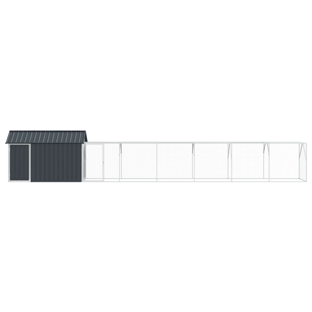 Voliera per Uccelli  con Estensione, Anthracite, 112x817x141 cm, in Acciaio